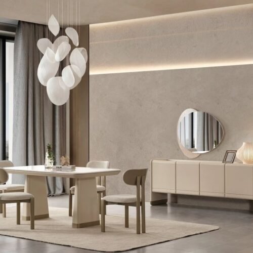 IMG-20250913-WA0035 Pure Beige Modern Dining Set with Buffet