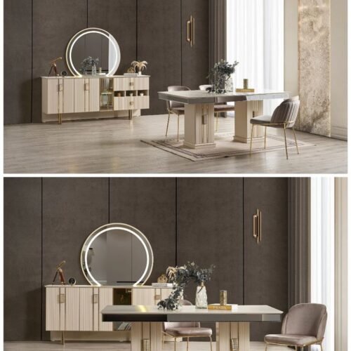 IMG-20250913-WA0040 Modern Beige Dining Set with Buffet