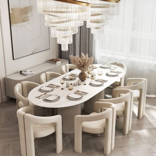 IMG-20250913-WA0041 Luxury Beige Dining Set with Buffet