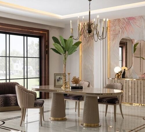 IMG-20250913-WA0047 Royal Taupe & Gold Dining Set with Buffet