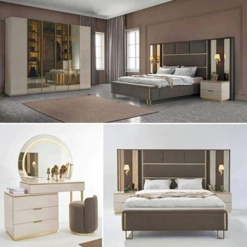 Luxury Gray & Gold Modern Bedroom Set