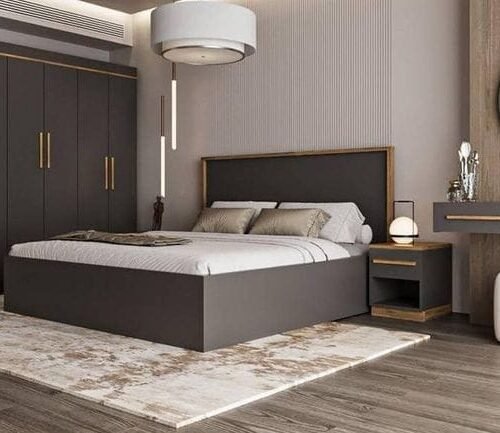 Modern Matte Charcoal Bedroom Set