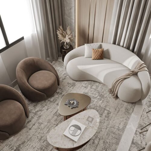 Modern Curved Sofa Set