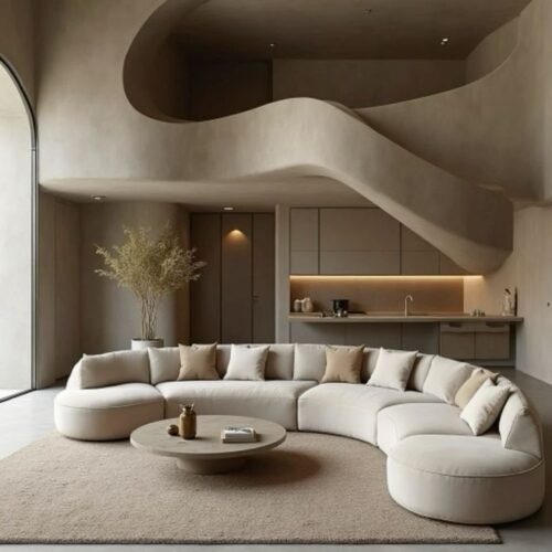 Modern Beige L-Shape Sofa