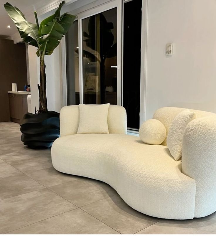 Modern Three-Seater Curved Sofa