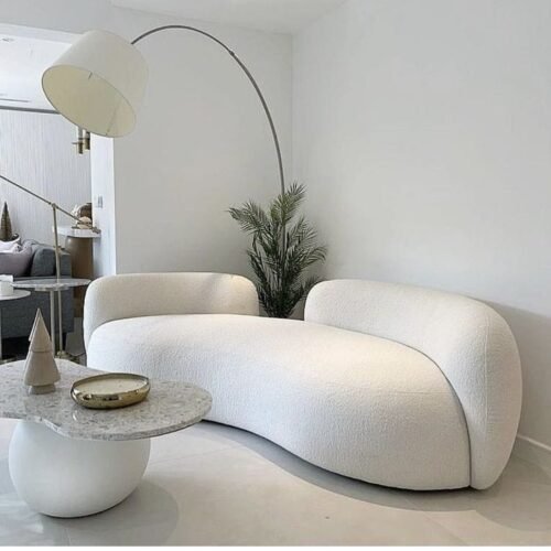 Minimalist Curved Three-Seater Sofa