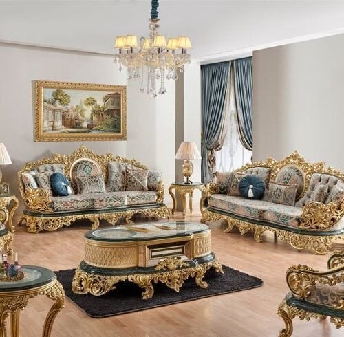 Royal Sapphire Elegance Sofa Set