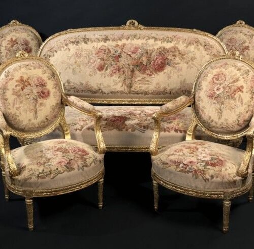 Vintage Floral Elegance Living Set